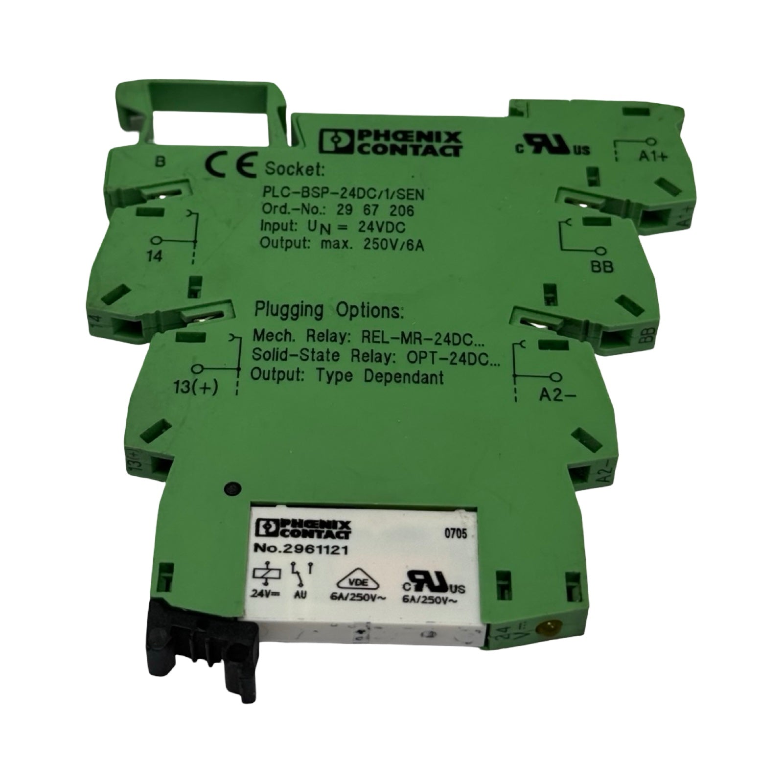 7x Phoenix Contact PLC-BSP-24DC/1/SEN 2967206 Relaissockel 24V DC SPS 2961121