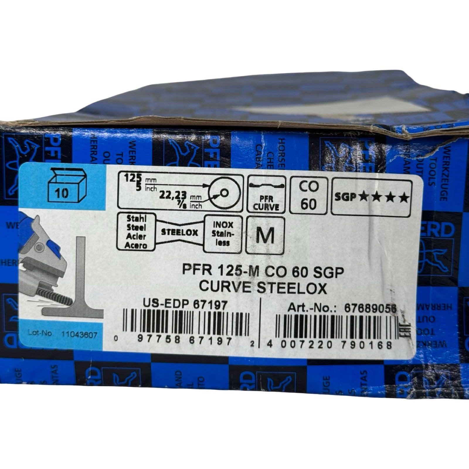 10x PFERD Fächerschleifscheibe PFR 125-M CO 60 SGP CURVE STEELOX 125mm