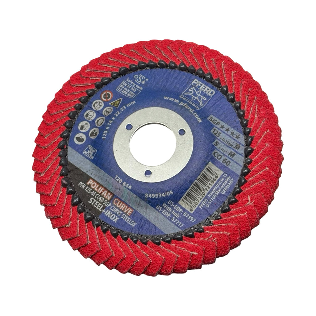 10x PFERD Fächerschleifscheibe PFR 125-M CO 60 SGP CURVE STEELOX 125mm