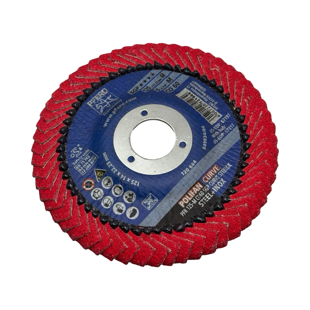 10x PFERD Fächerschleifscheibe PFR 125-M CO 60 SGP CURVE STEELOX 125mm