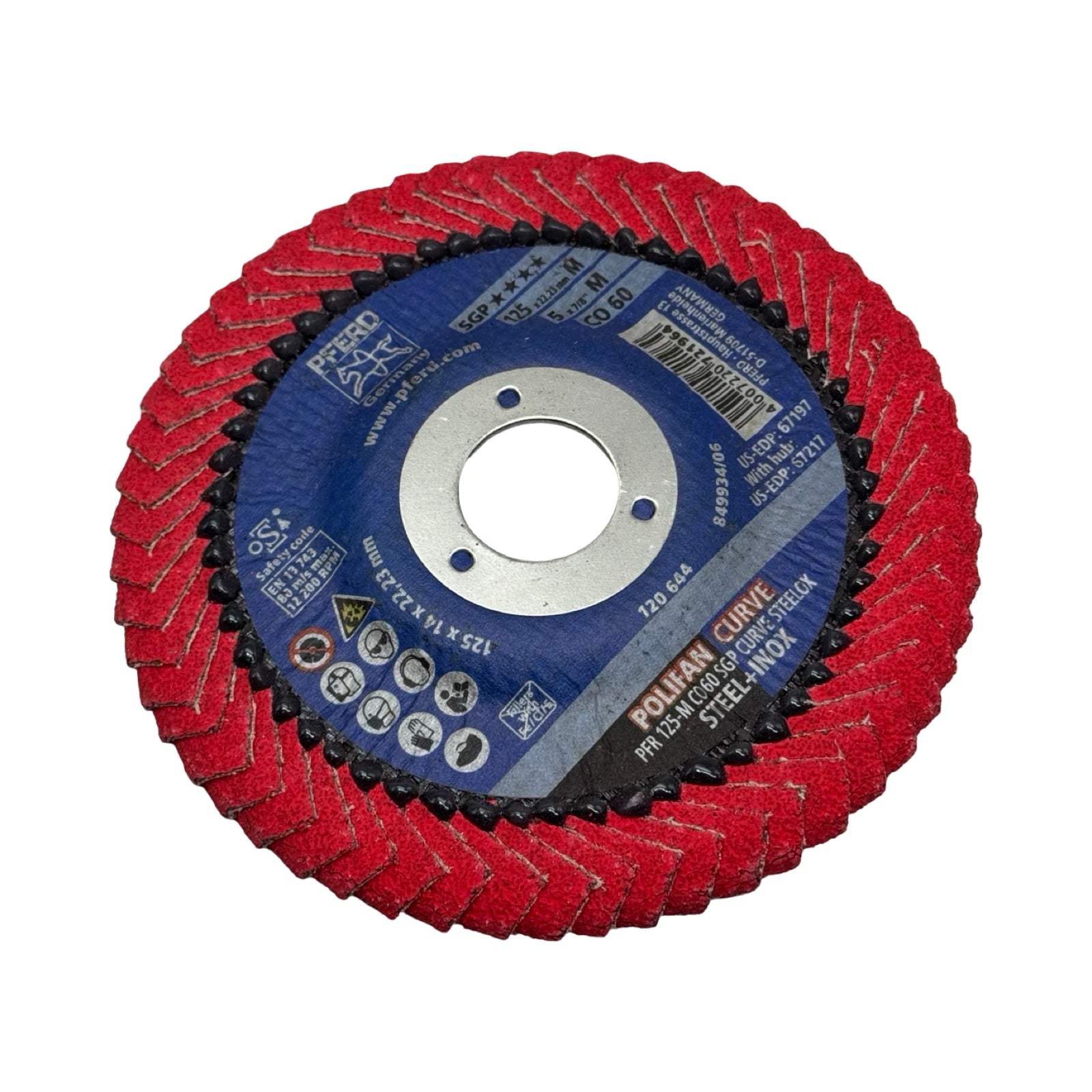 10x PFERD Fächerschleifscheibe PFR 125-M CO 60 SGP CURVE STEELOX 125mm