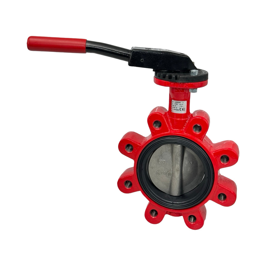 Absperrklappe DN100 PN10 LUGN(W)-5 Handhebel Industriearmatur Absperrventil