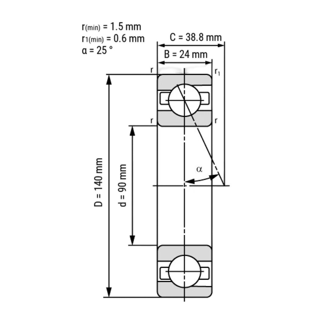 FAG B7018-E-T-P4S-UL Präzisions Schrägkugellager Hochgenau Spindellager