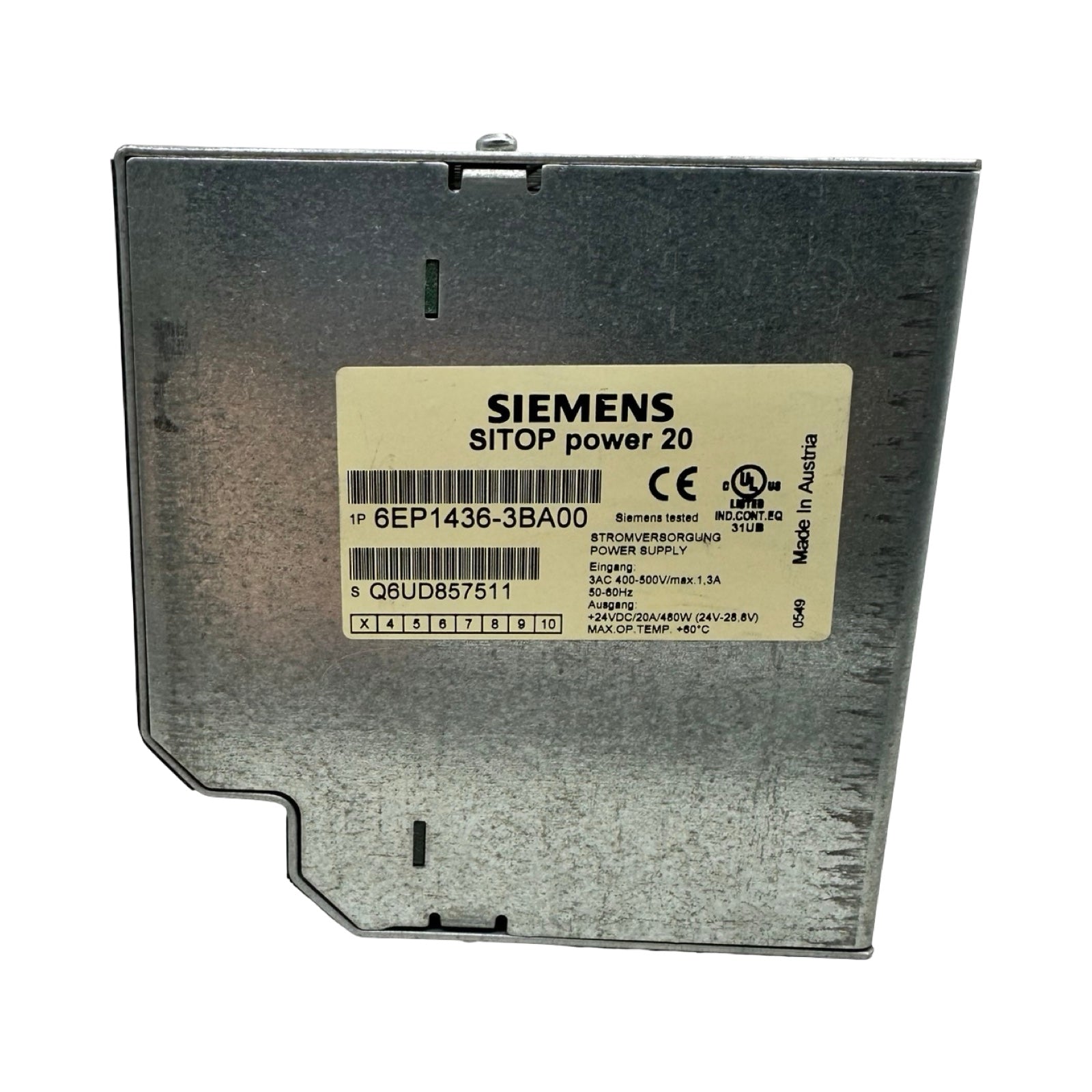 Siemens SITOP Power 20 6EP1436-3BA00 Netzteil 24V 20A 480W 3AC