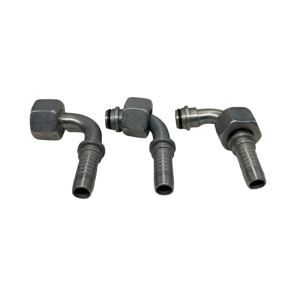 3x Dietzel DKOS 90° DN12 M24x1,5 OR J19 Hydraulik Stutzen Schlauchnippel