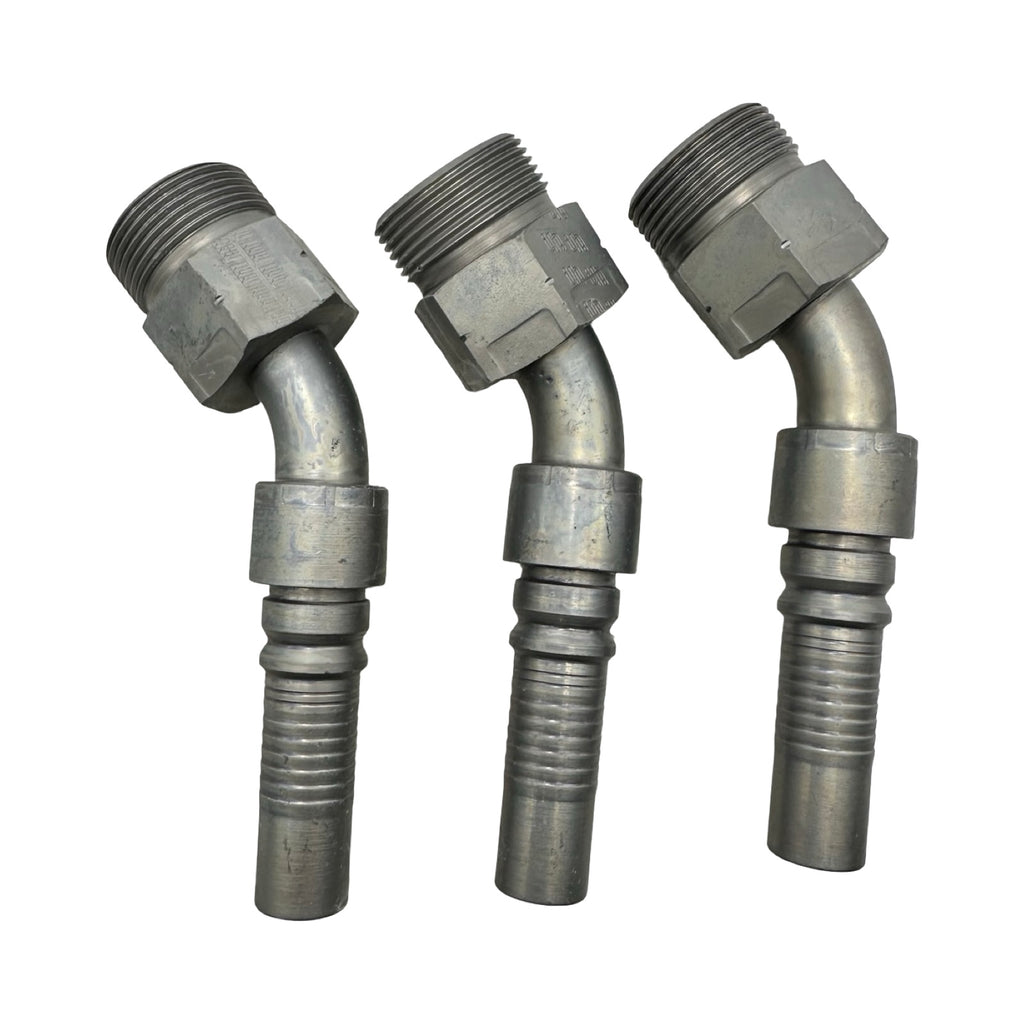 3x Interpump 0450H12-36-45NI Winkel Hydraulik Fitting M36 45° DN