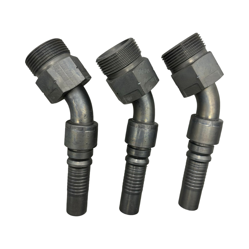 3x Interpump 0450H12-36-45NI Winkel Hydraulik Fitting M36 45° DN