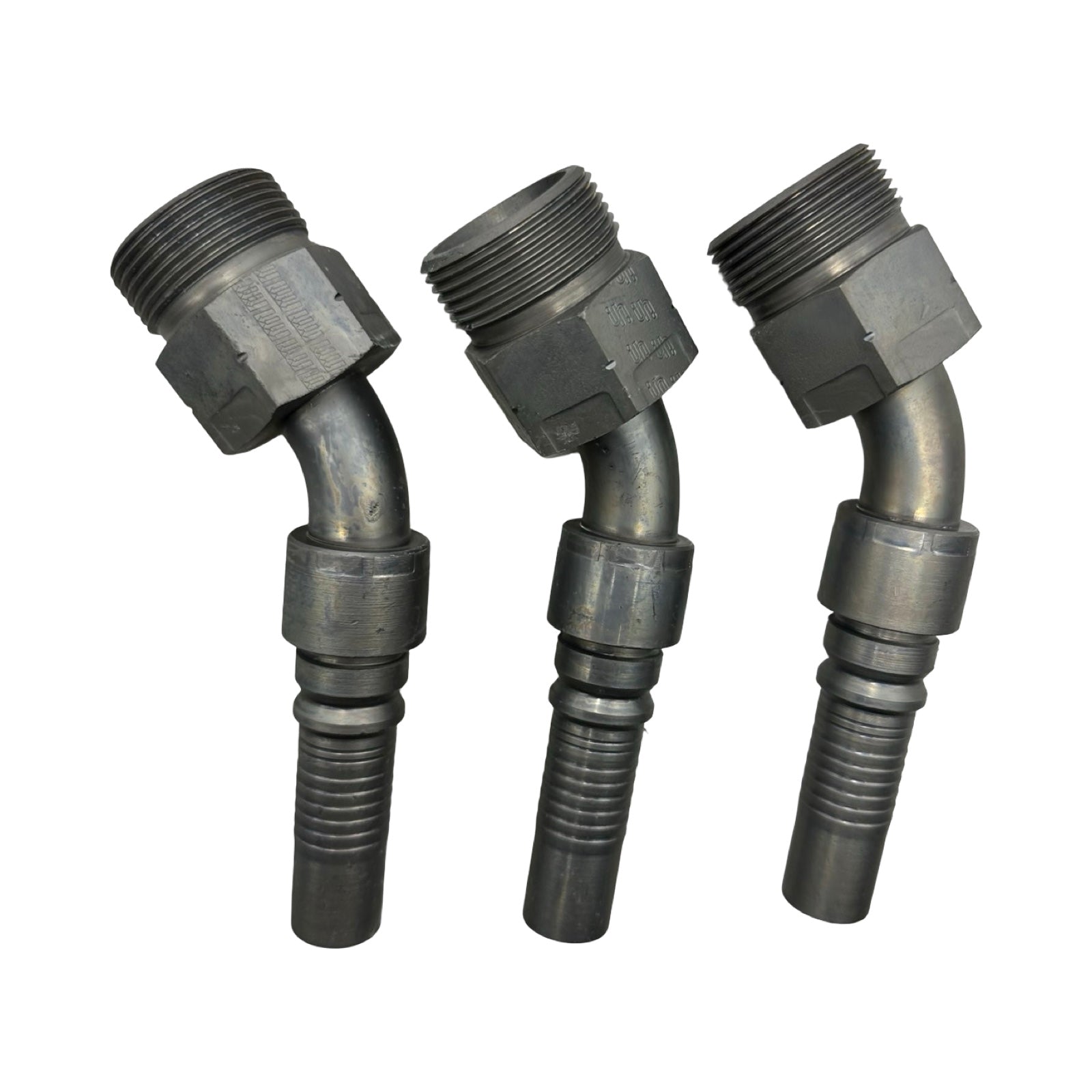 3x Interpump 0450H12-36-45NI Winkel Hydraulik Fitting M36 45° DN