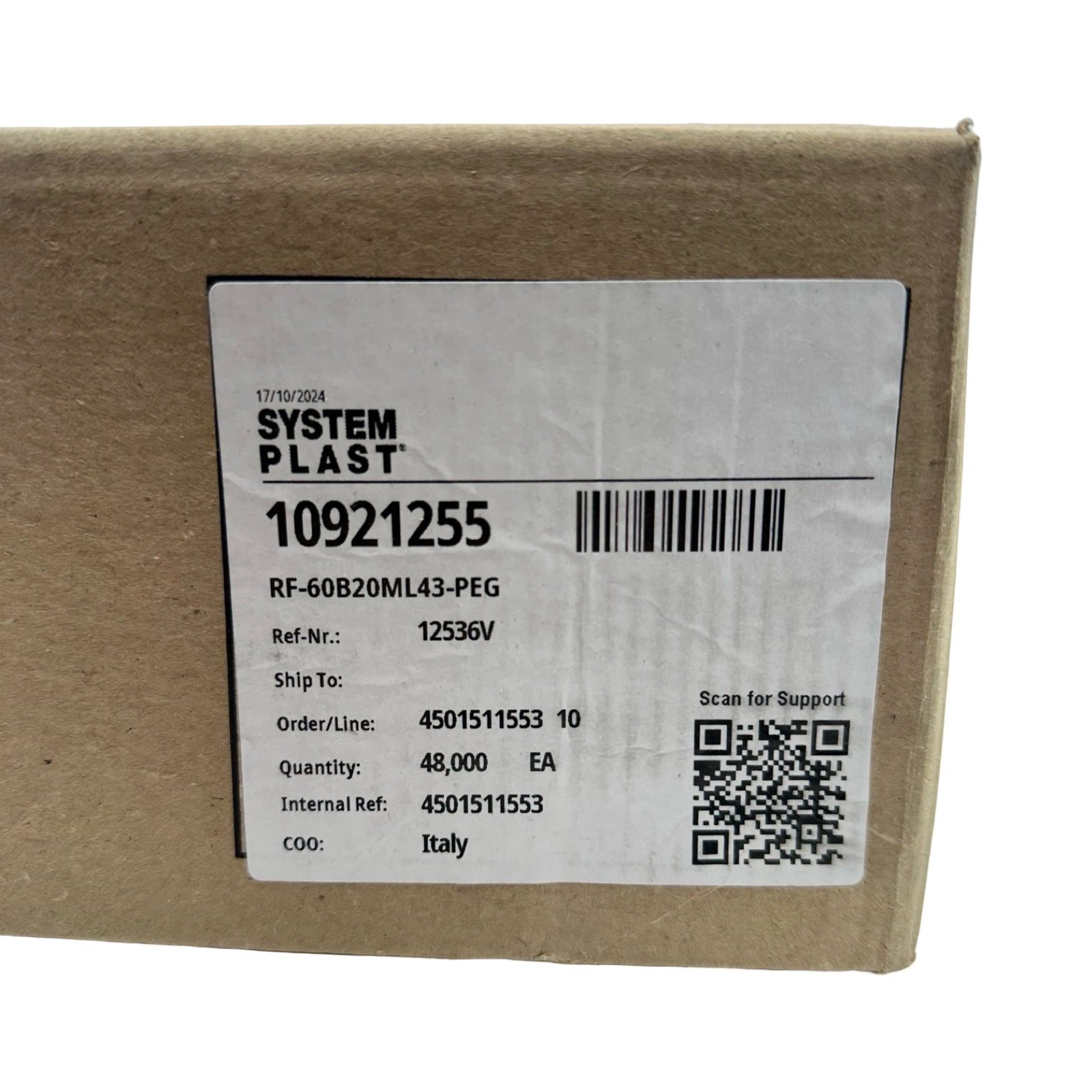 48x System Plast RF-60B20ML43-PEG Rollenführung Umlenkrolle Fördertechnik