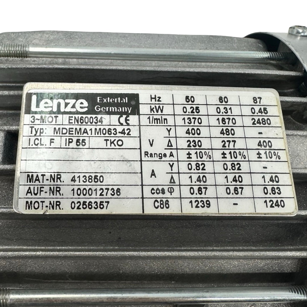 Lenze GKR03-2MHAK-063C42 Getriebemotor 0,25kW 55/min IP55 400V