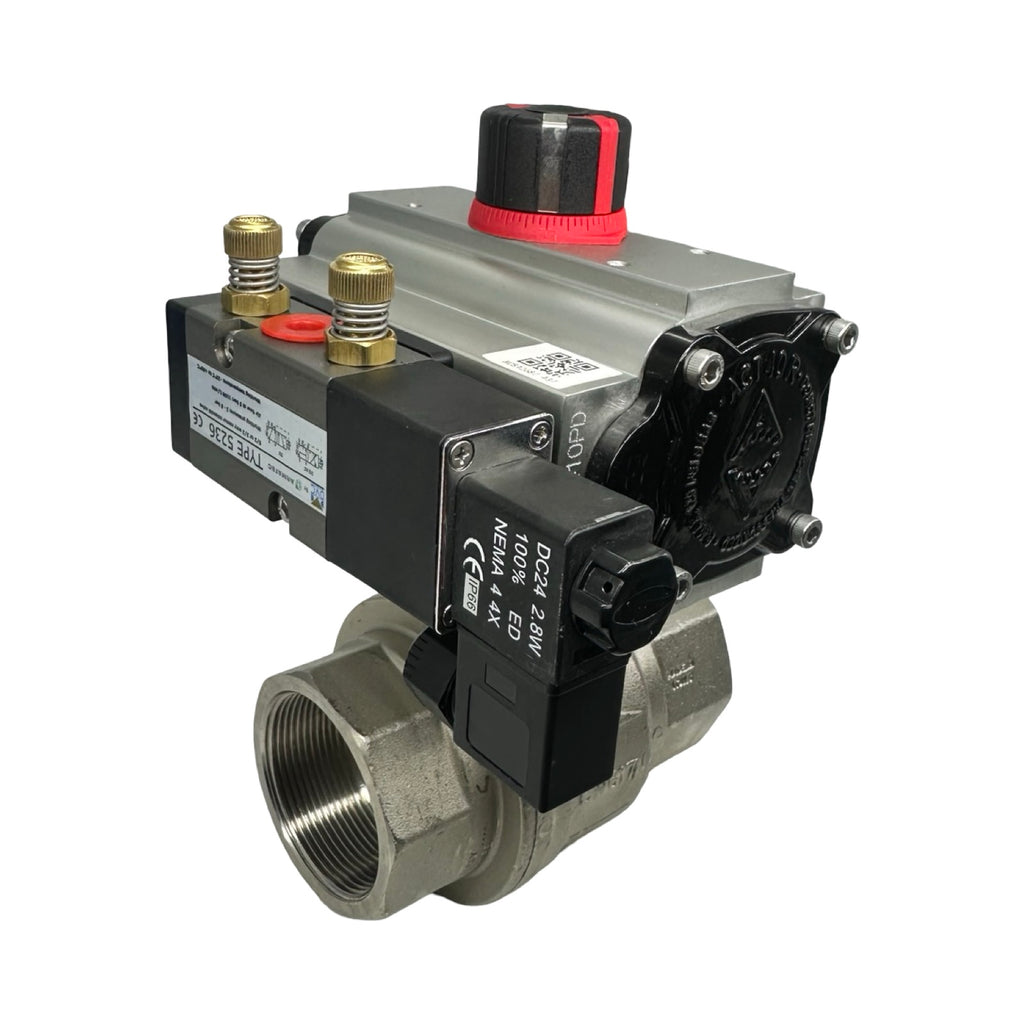 Econ DN50 Kugelhahn Pneumatikventil Fig.7902 5/2 Wegeventil PN40 24V DC
