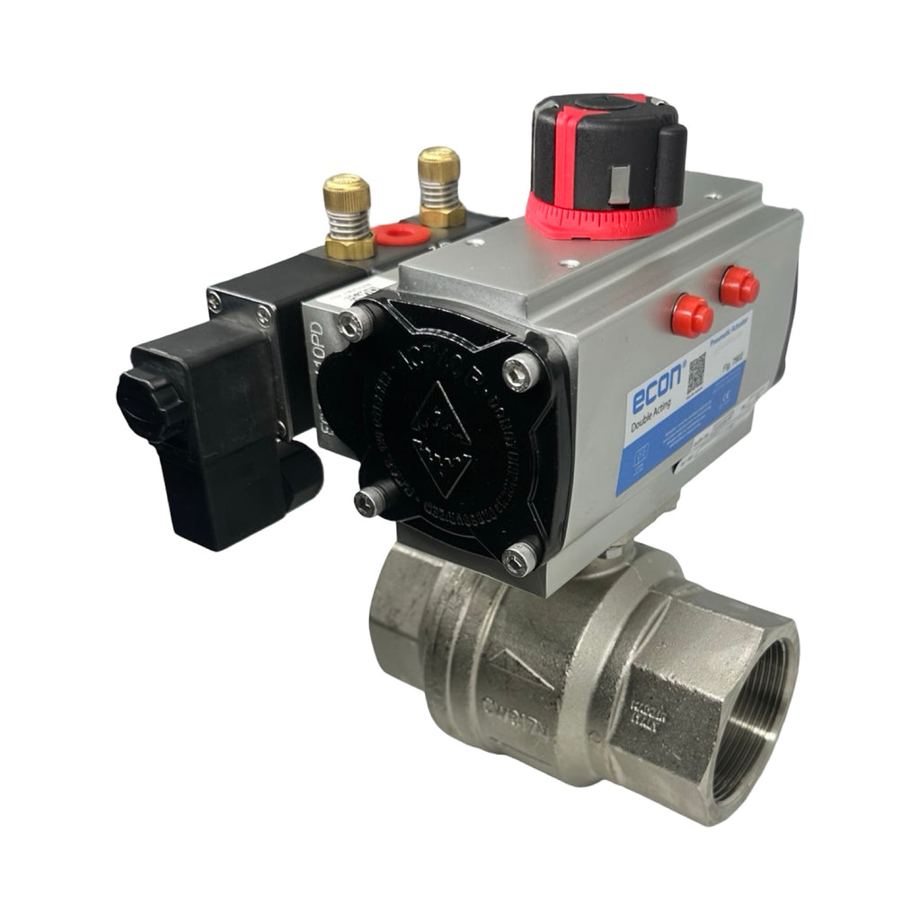 Econ DN50 Kugelhahn Pneumatikventil Fig.7902 5/2 Wegeventil PN40 24V DC