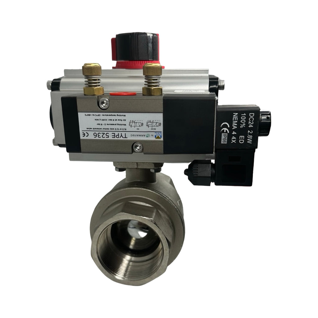 Econ DN50 Kugelhahn Pneumatikventil Fig.7902 5/2 Wegeventil PN40 24V DC