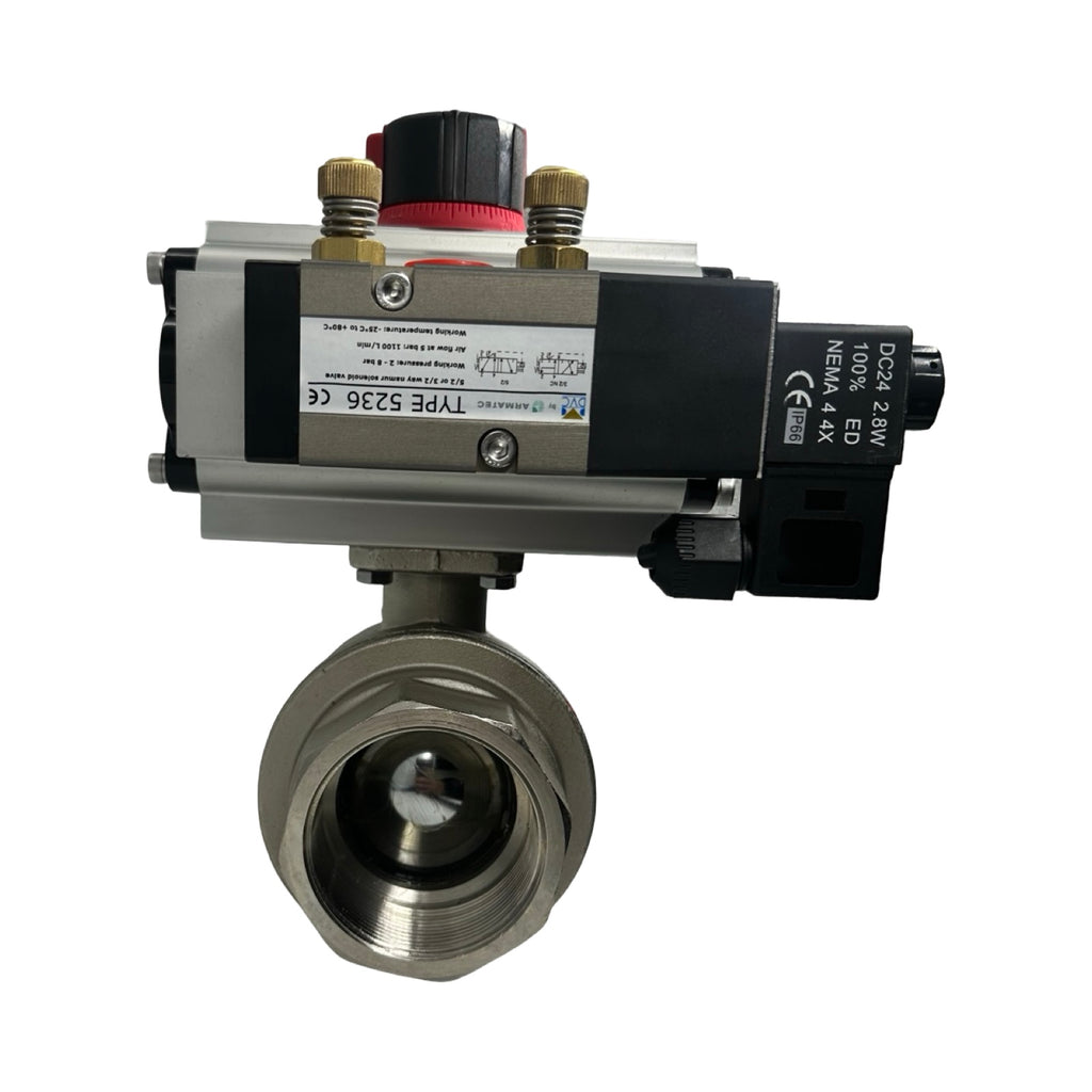 Econ DN50 Kugelhahn Pneumatikventil Fig.7902 5/2 Wegeventil PN40 24V DC