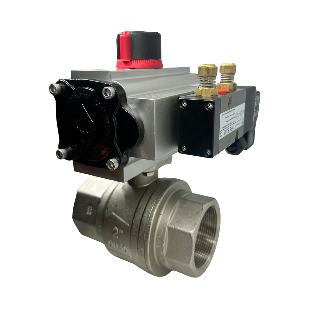 Econ DN50 Kugelhahn Pneumatikventil Fig.7902 5/2 Wegeventil PN40 24V DC