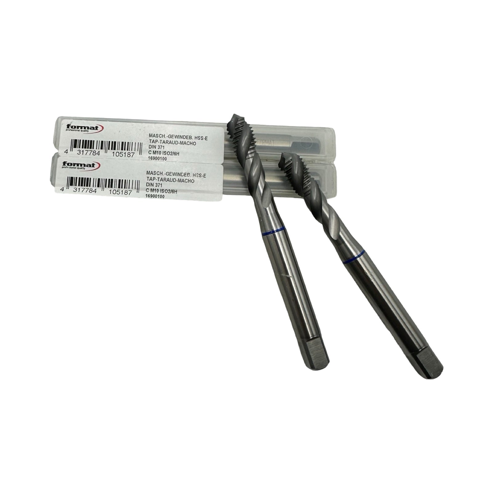 2x FORMAT M10 Maschinengewindebohrer HSS-E DIN371 ISO2/6H Spiralbohrer