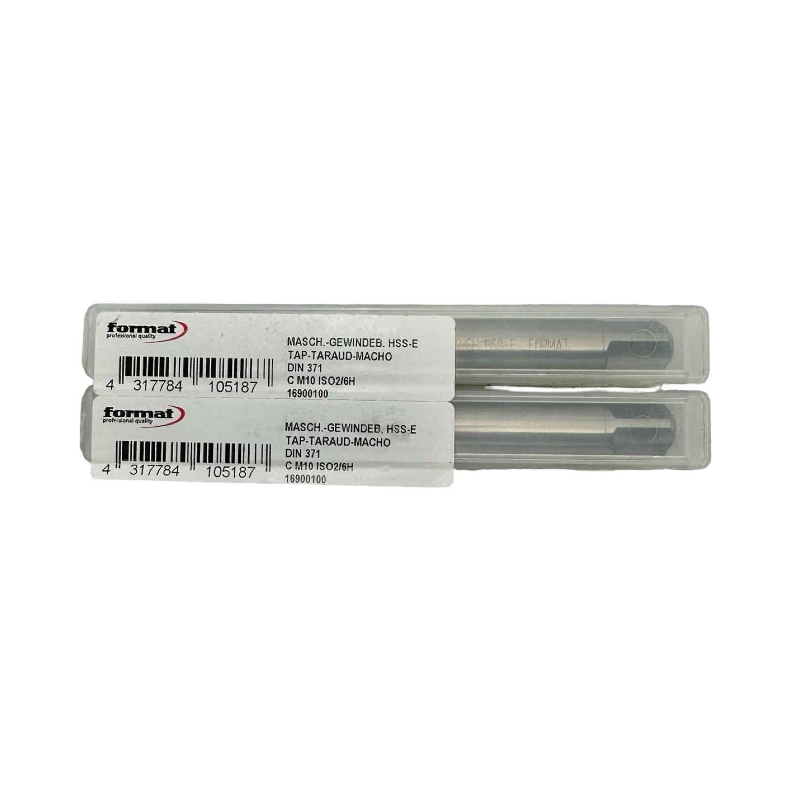 2x FORMAT M10 Maschinengewindebohrer HSS-E DIN371 ISO2/6H Spiralbohrer