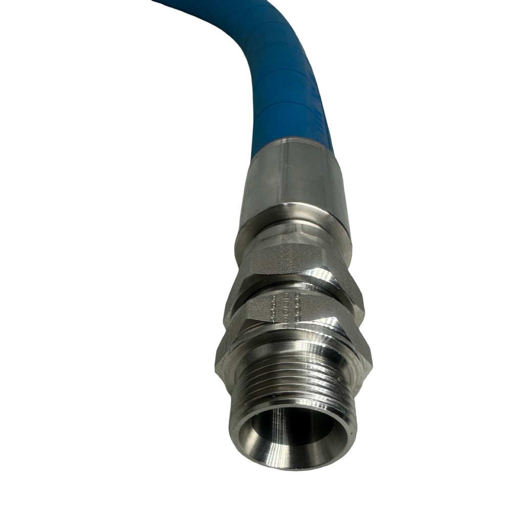 MS FR3TE-12 Edelstahl Hygieneschlauch DN19 71cm Industrieschlauch Blau
