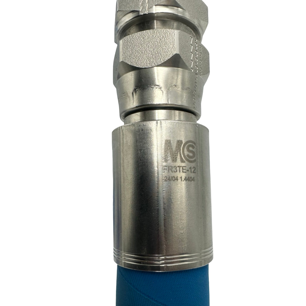 MS FR3TE-12 Edelstahl Hygieneschlauch DN19 71cm Industrieschlauch Blau