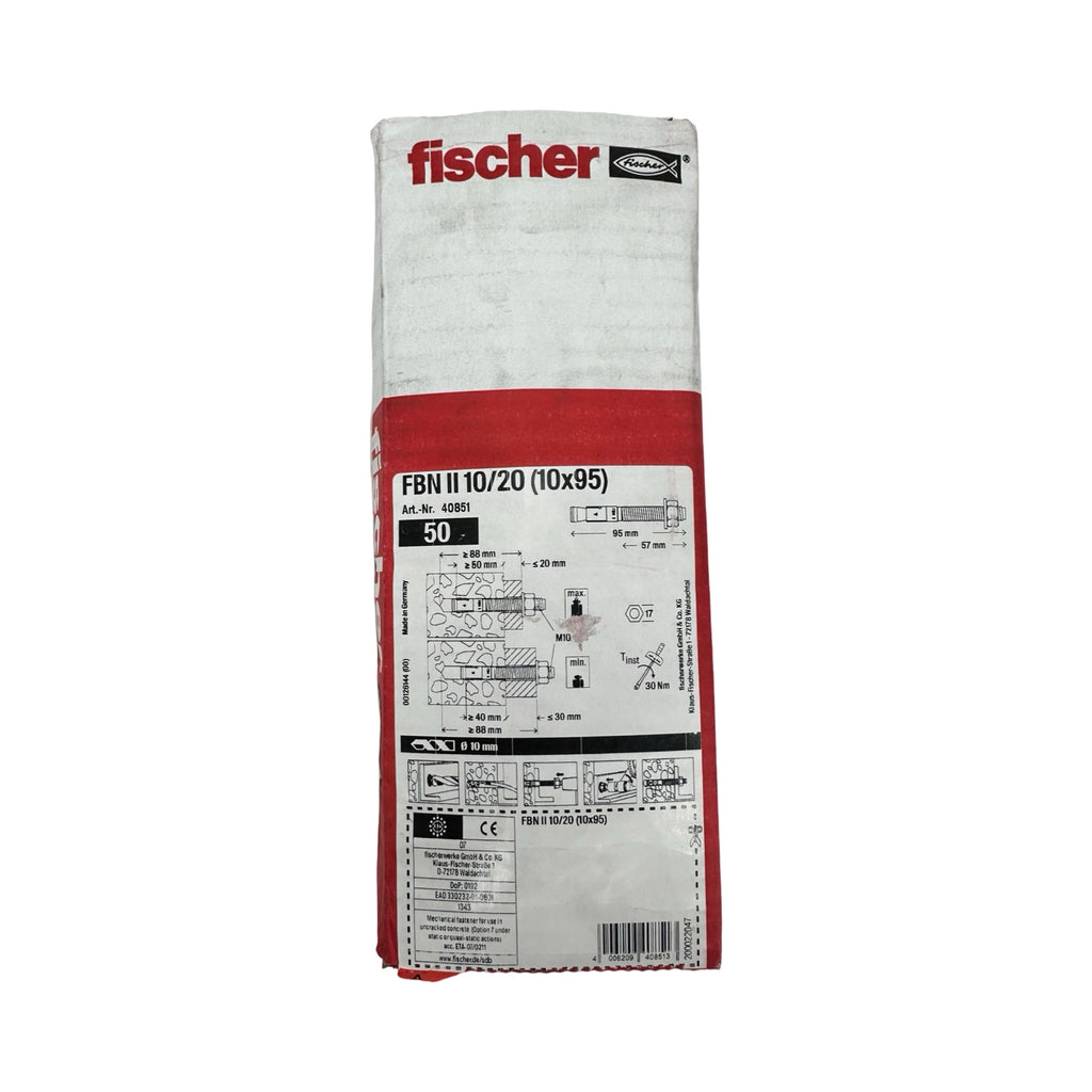 50x Fischer FBN II 10/20 10x95 Schwerlastanker Bolzenanker M10 50Stk 40851