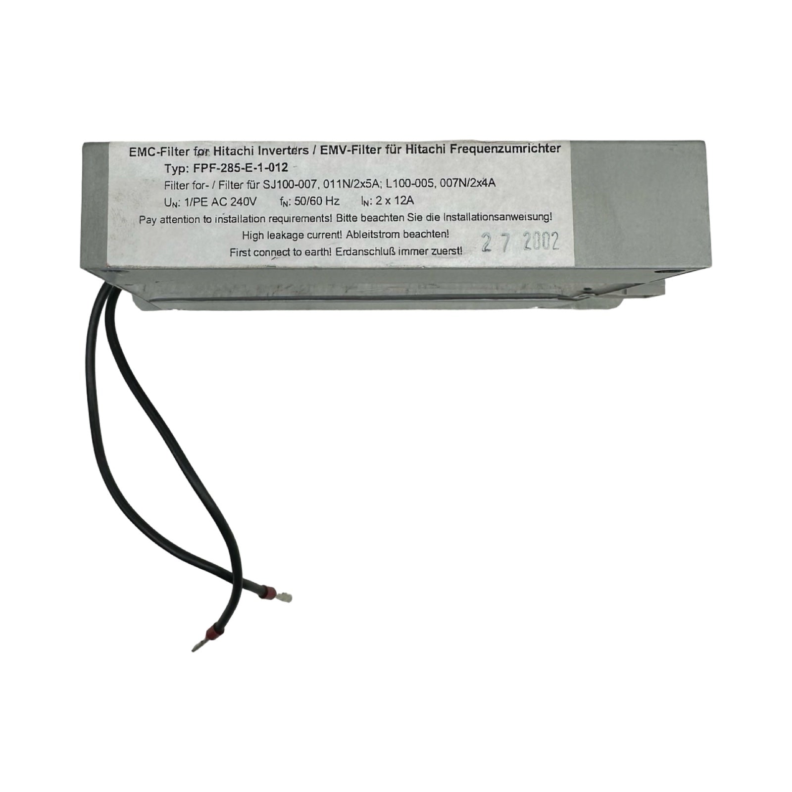Hitachi EMC Filter FPF-285-E-1-012 EMV Filter für Frequenzumrichter L100 SJ100