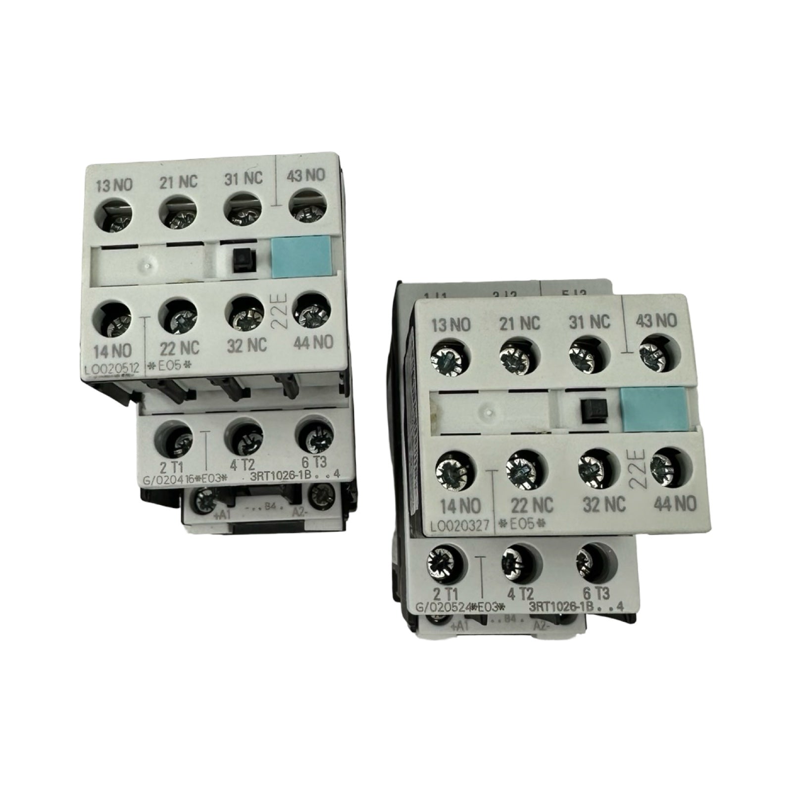 2x Siemens 3RT1026-1B Leistungsschütz 25A 230V AC + 3RH1921-1HA22 Hilfskontakt
