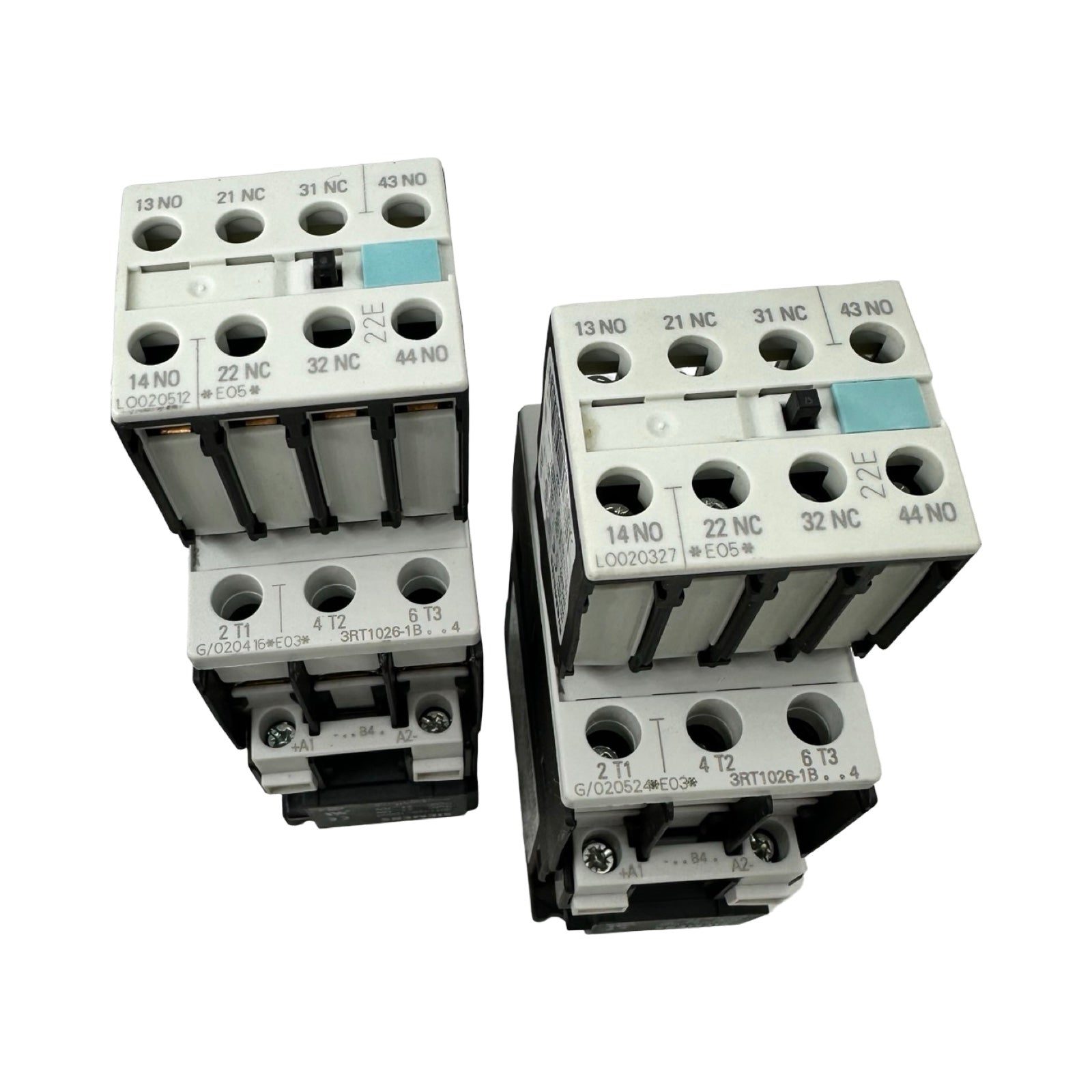2x Siemens 3RT1026-1B Leistungsschütz 25A 230V AC + 3RH1921-1HA22 Hilfskontakt