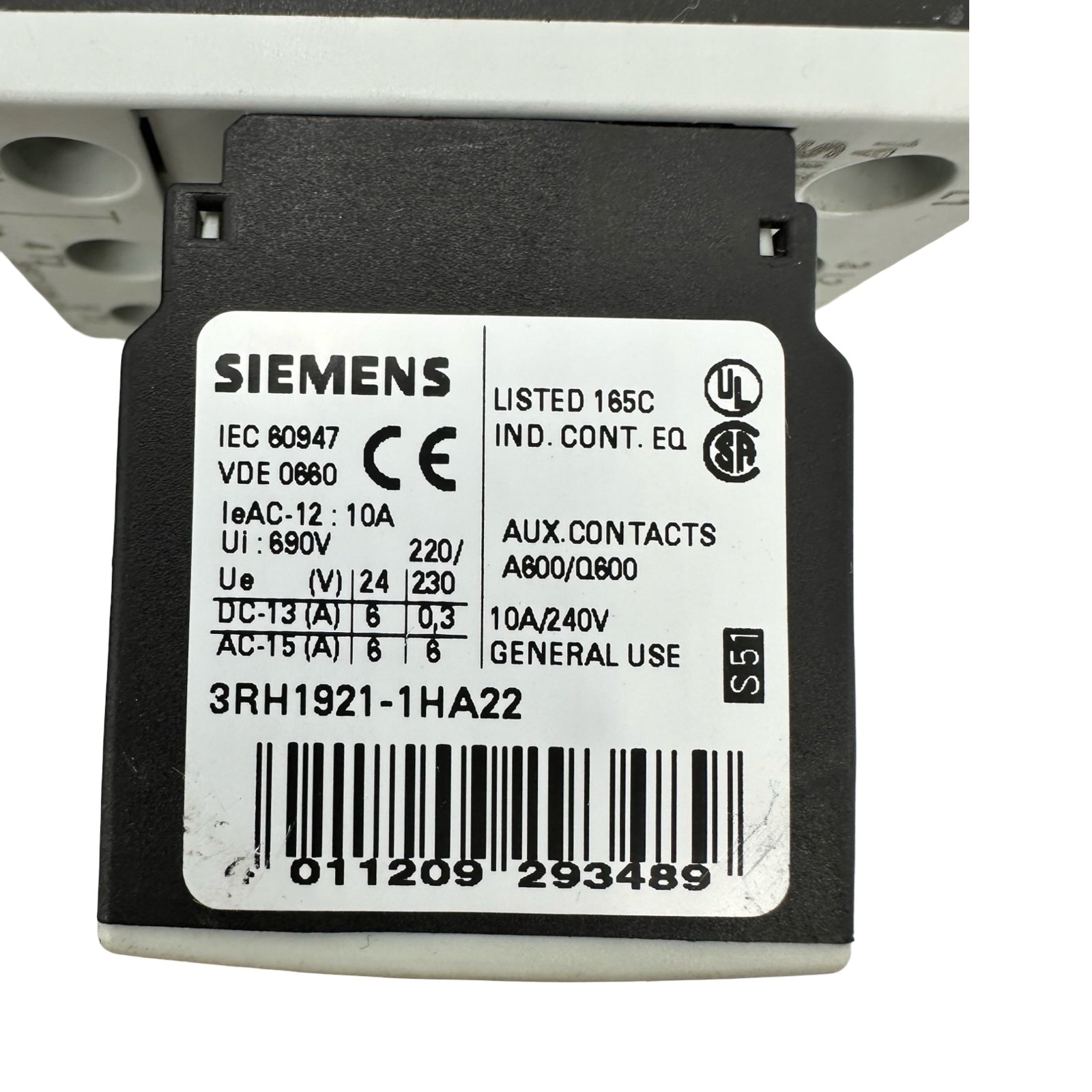 2x Siemens 3RT1026-1B Leistungsschütz 25A 230V AC + 3RH1921-1HA22 Hilfskontakt
