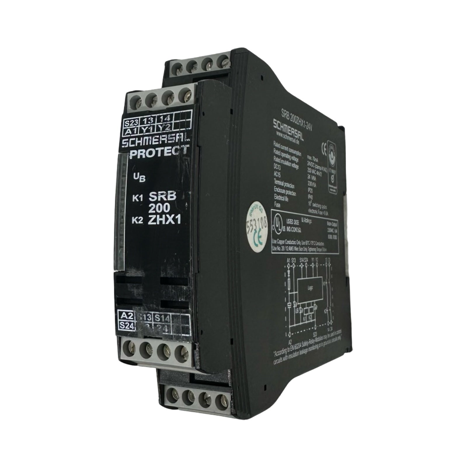 Schmersal SRB 200ZHX1-24V Sicherheitsrelais Safety Relay Modul 24VDC 2 NO