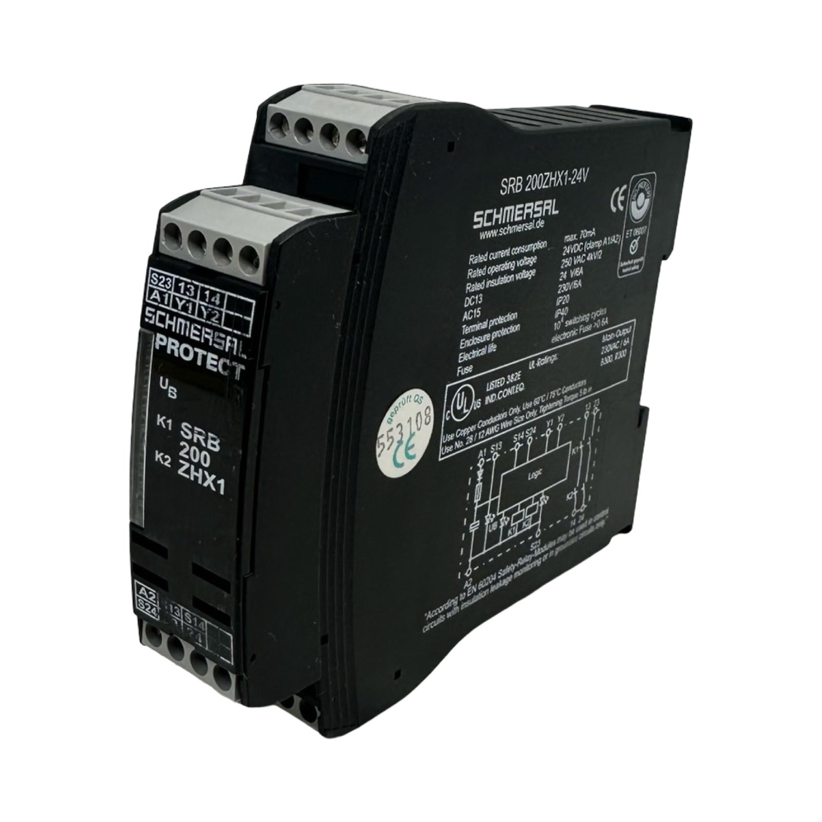 Schmersal SRB 200ZHX1-24V Sicherheitsrelais Safety Relay Modul 24VDC 2 NO