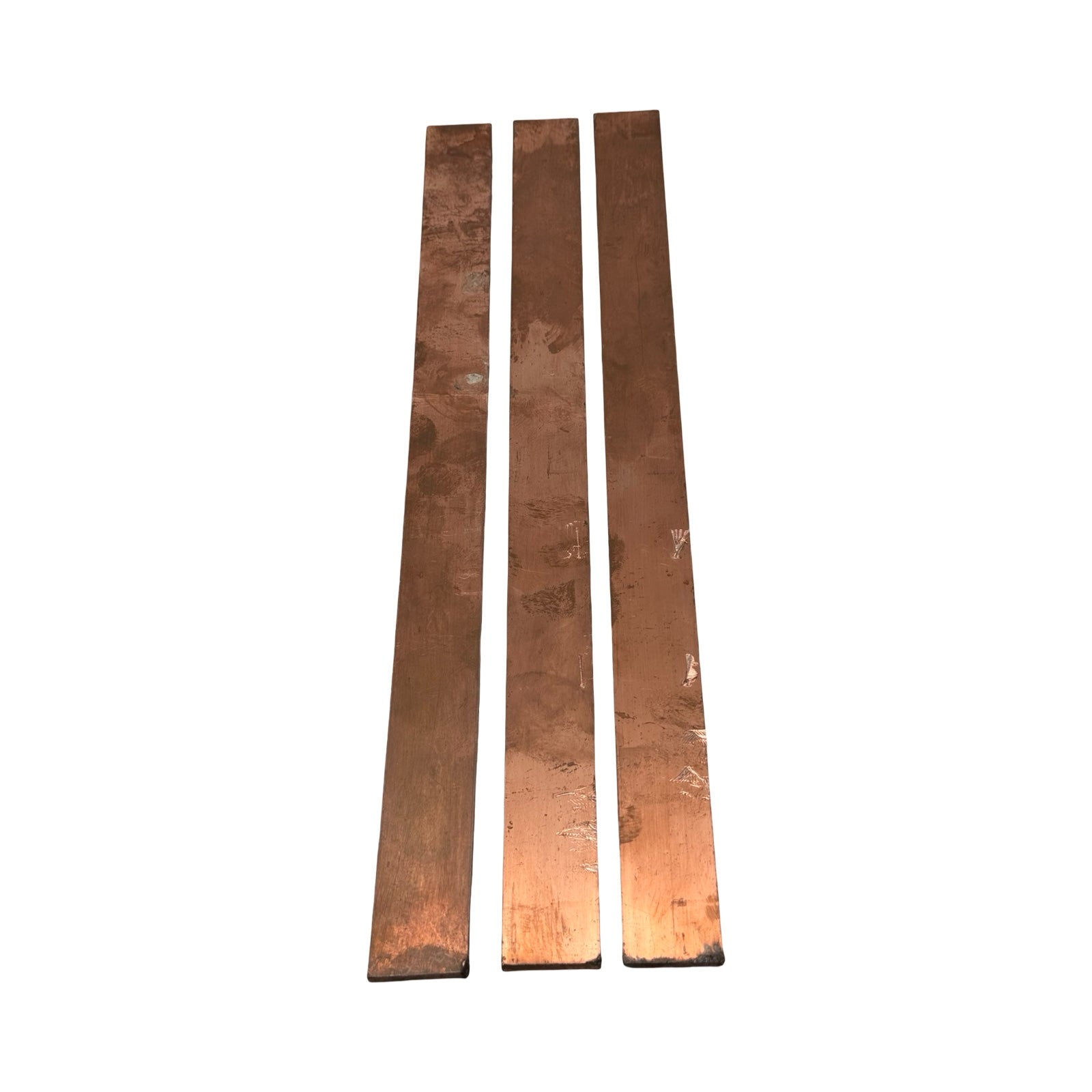 3x Kupfer Flachstange 385x30x5mm gesamt 1,5kg Cu Kupferleiste Metall