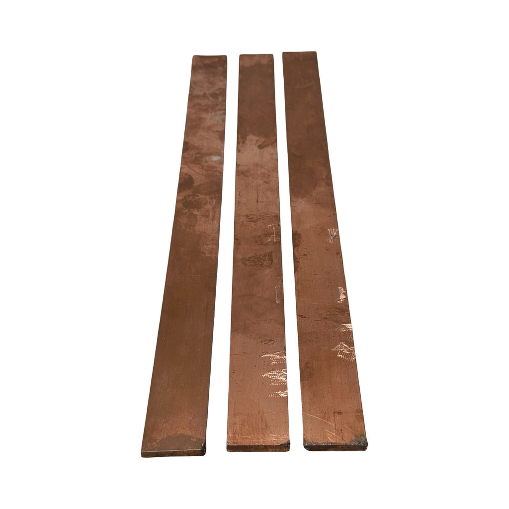 3x Kupfer Flachstange 385x30x5mm gesamt 1,5kg Cu Kupferleiste Metall