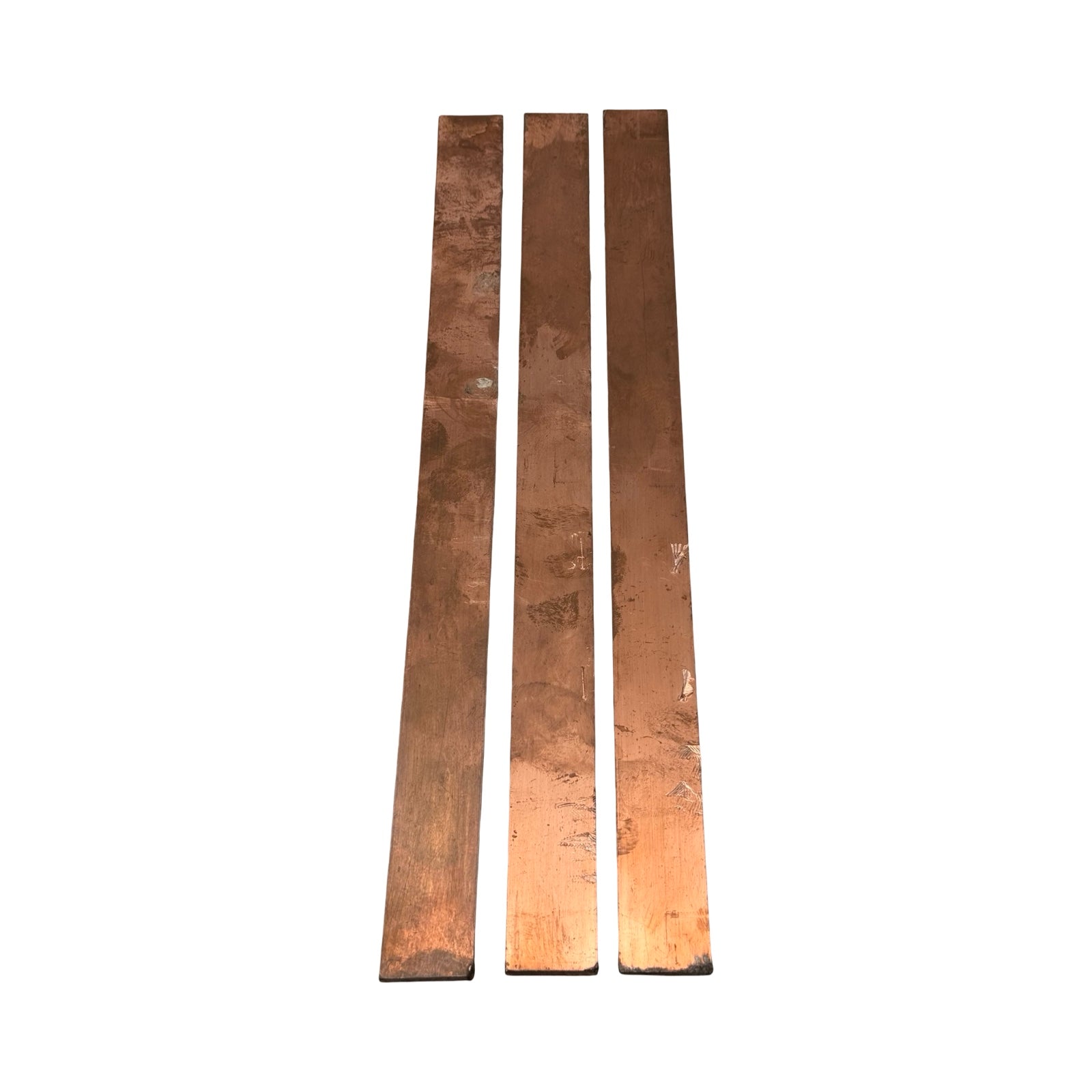 3x Kupfer Flachstange 385x30x5mm gesamt 1,5kg Cu Kupferleiste Metall