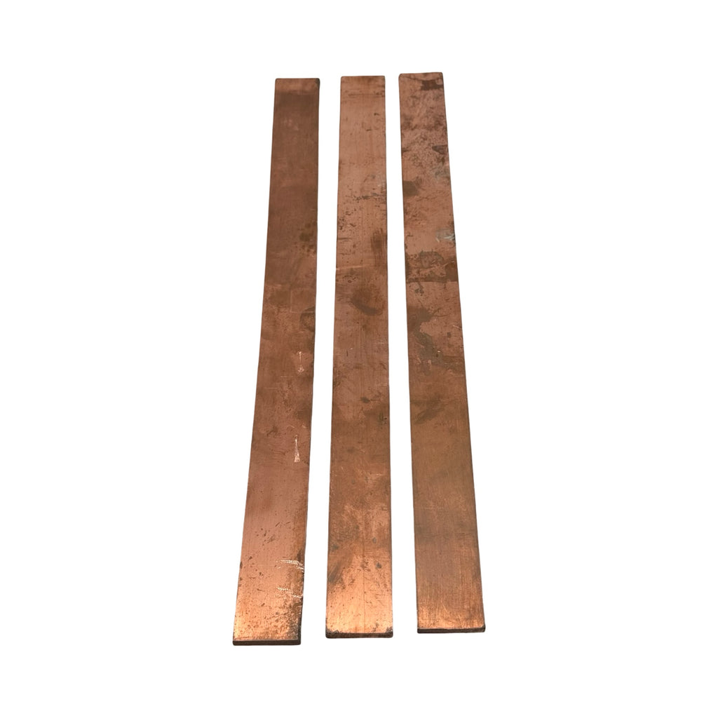 3x Kupfer Flachstange 385x30x5mm gesamt 1,5kg Cu Kupferleiste Metall