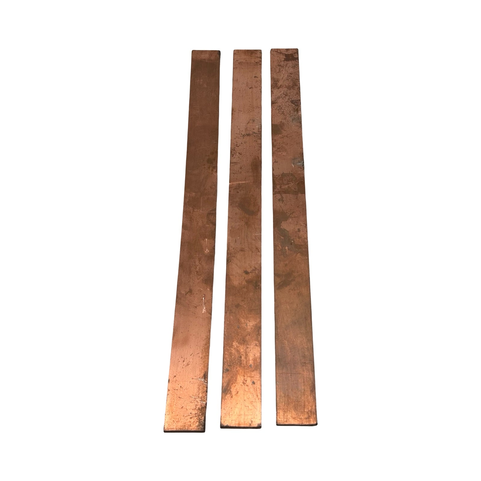 3x Kupfer Flachstange 385x30x5mm gesamt 1,5kg Cu Kupferleiste Metall
