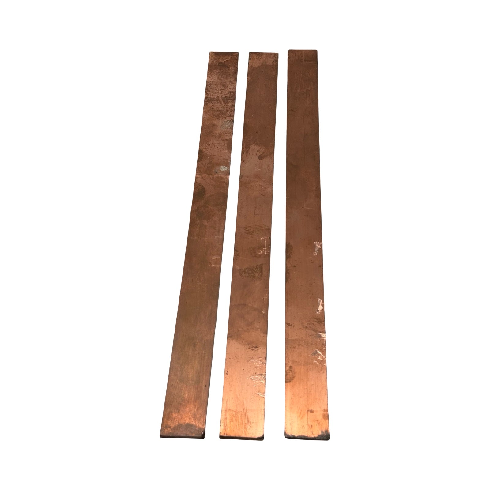 3x Kupfer Flachstange 385x30x5mm gesamt 1,5kg Cu Kupferleiste Metall