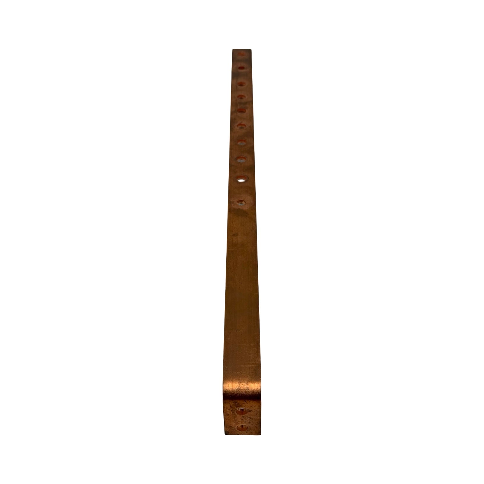 Kupfer 4x 9mm 8x 11mm gebogen 597x30x5mm 0,8kg Cu Schiene Kupferschiene Leiste