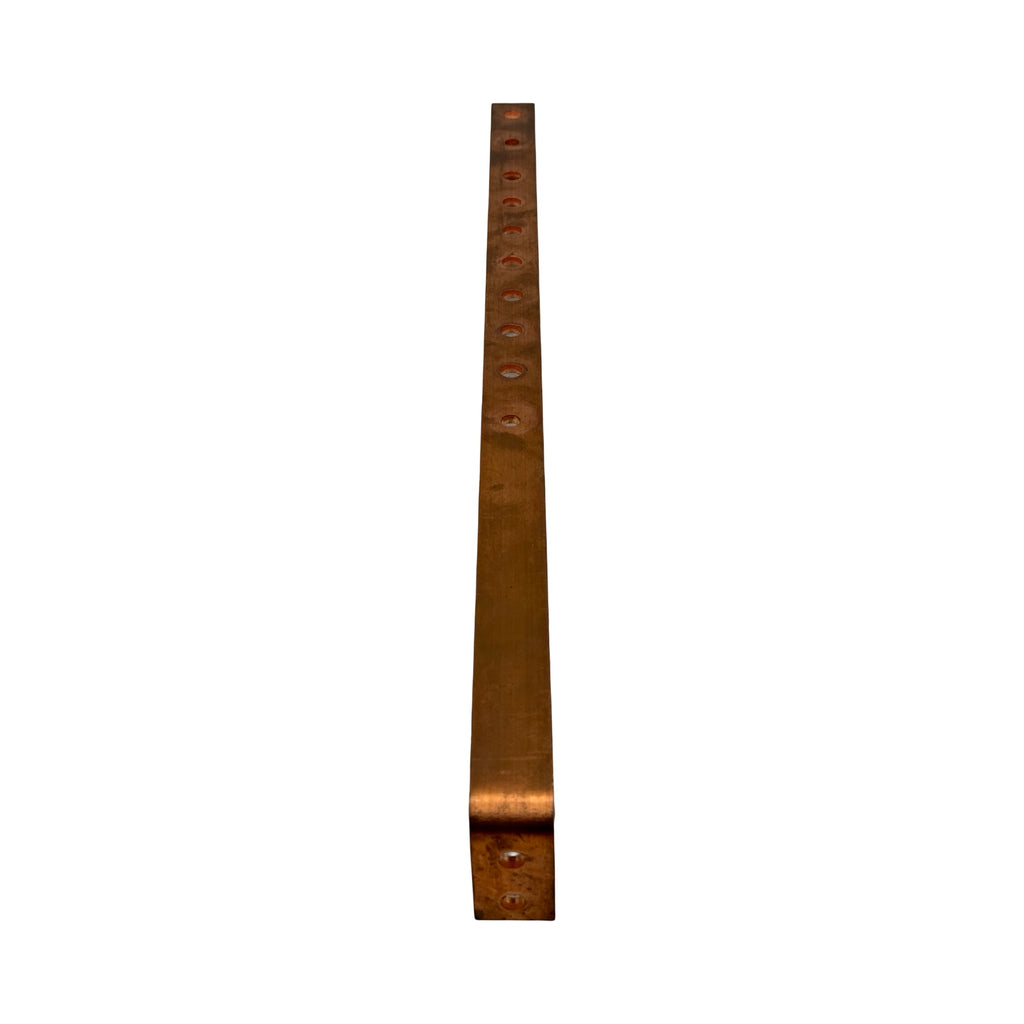 Kupfer 4x 9mm 8x 11mm gebogen 597x30x5mm 0,8kg Cu Schiene Kupferschiene Leiste