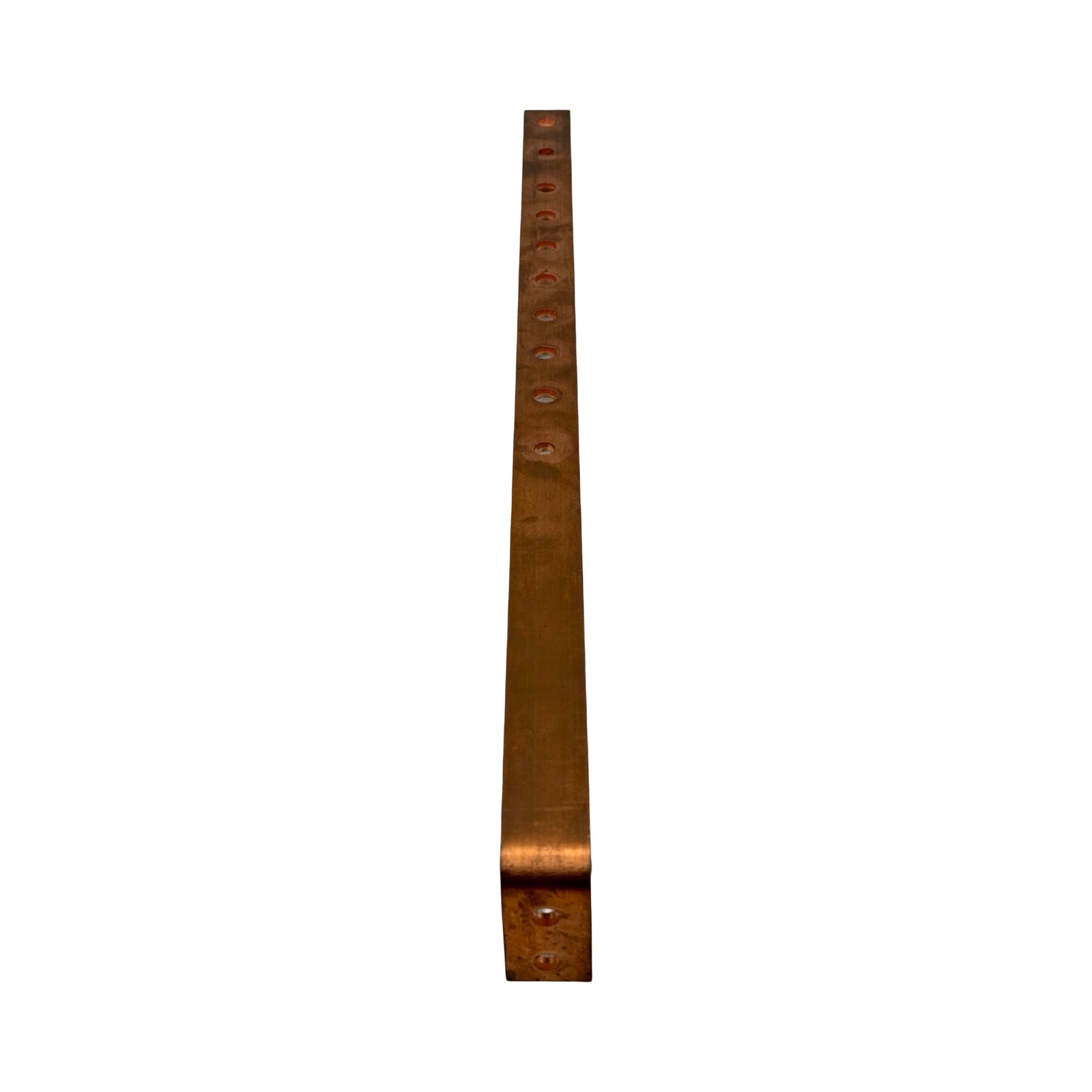 Kupfer 4x 9mm 8x 11mm gebogen 597x30x5mm 0,8kg Cu Schiene Kupferschiene Leiste