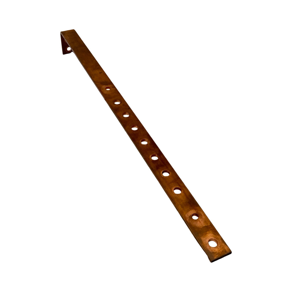 Kupfer 4x 9mm 8x 11mm gebogen 597x30x5mm 0,8kg Cu Schiene Kupferschiene Leiste