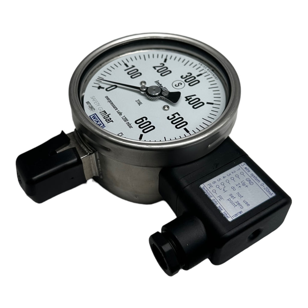 WIKA PGT23.100 Manometer mit Ausgangssignal G1/2 unten 0-600mbar