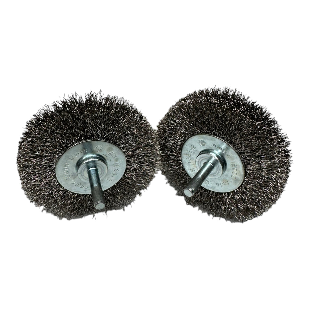 2x Promat Rundbürste Stahldraht Durchmesser: 80mm Schaft: 6mm S.: 0,3mm V2A