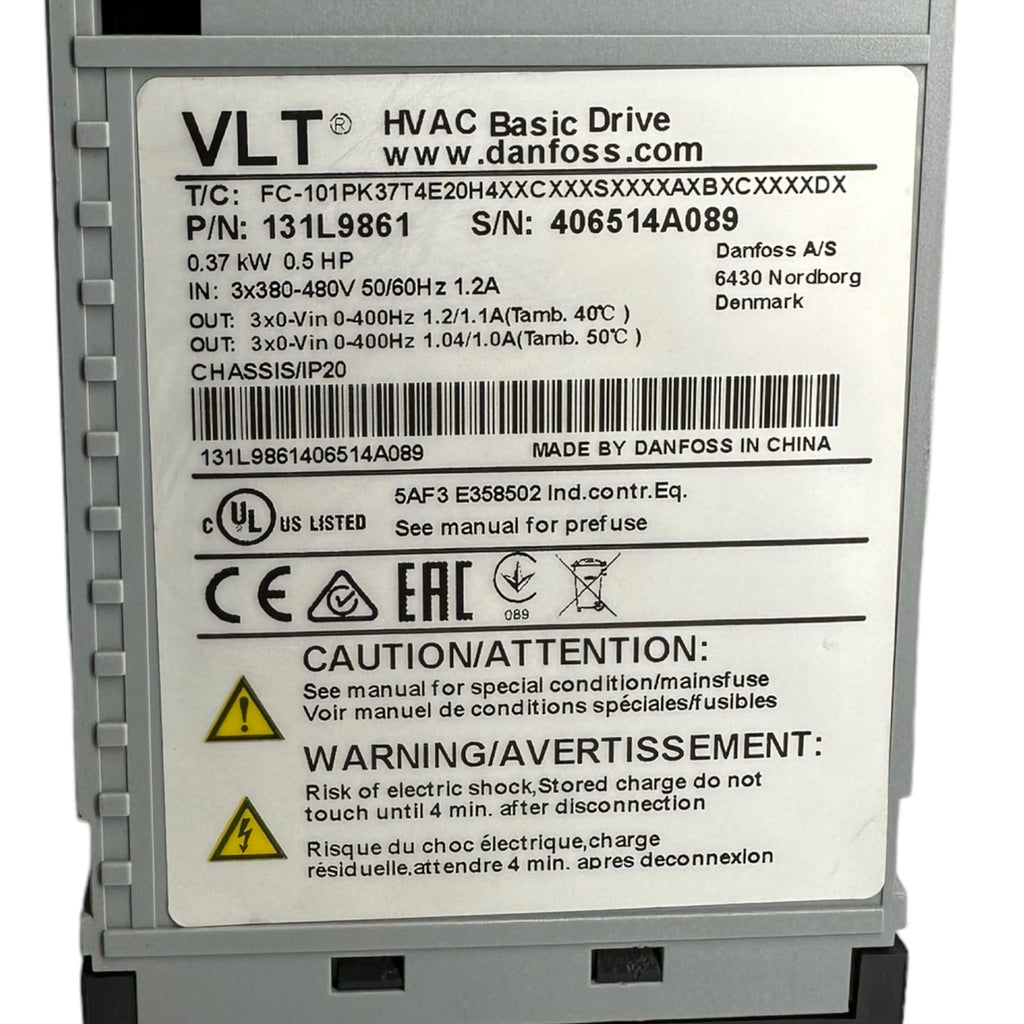 Danfoss VLT HVAC Basic Drive 131L9861 Frequenzumrichter Inverter 0,37kW