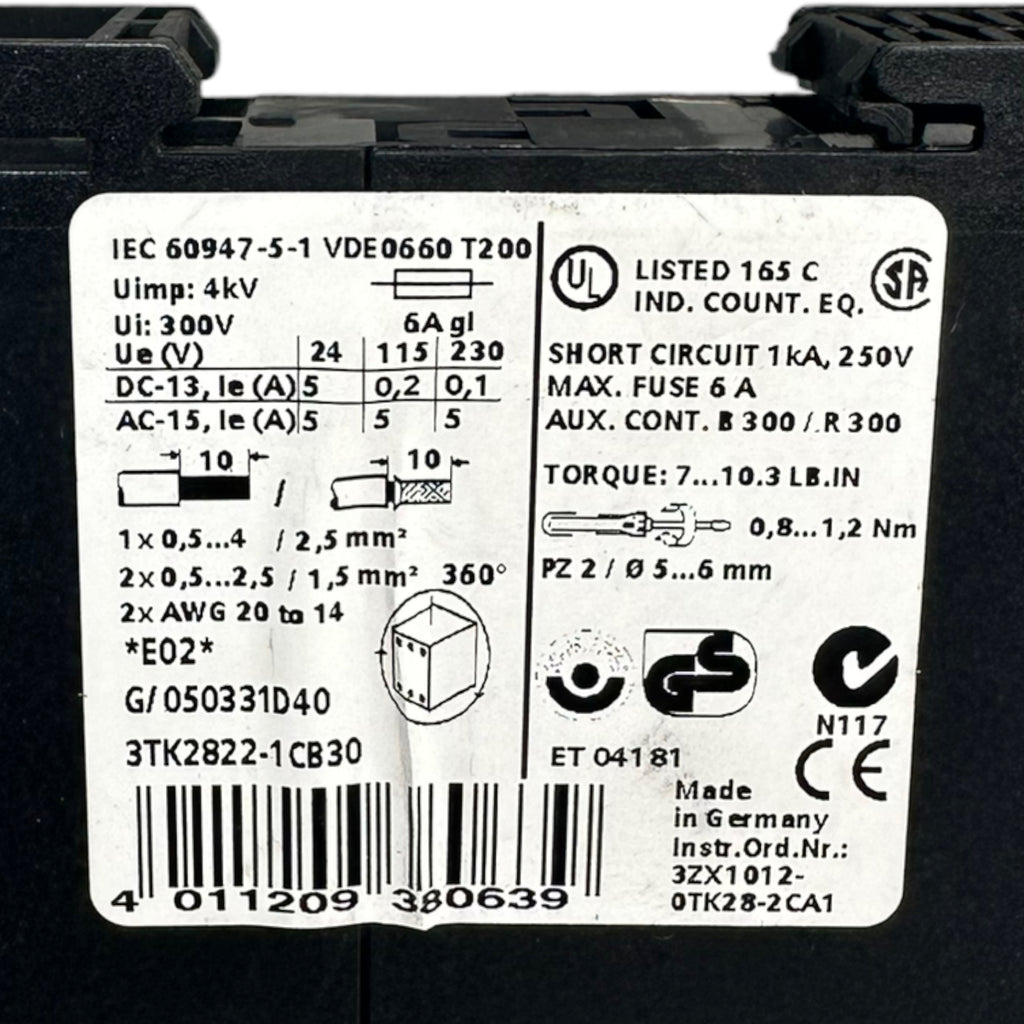 Siemens 3TK2822-1CB30 Sicherheitsschaltgerät Sichereitsrelais Spule 24V AC/DC