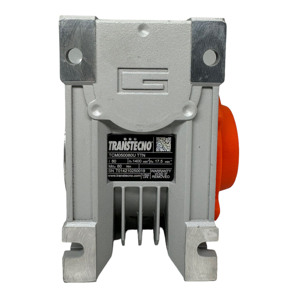 Transtecno TCM050080U TTN Schneckengetriebe i:80, 1400min-1 / 17,5min-1, 60Nm