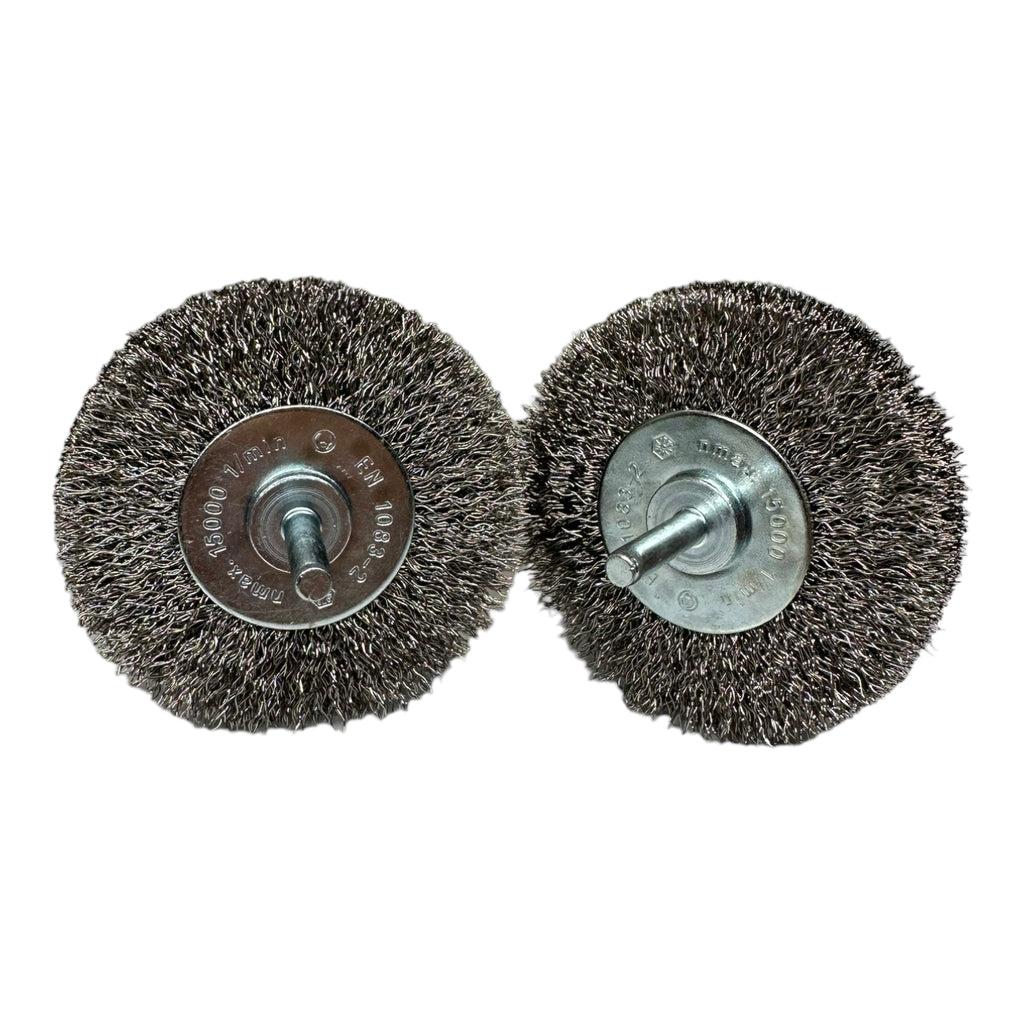 2x Promat Rundbürste Stahldraht Durchmesser: 80mm Schaft: 6mm S.: 0,3mm V2A