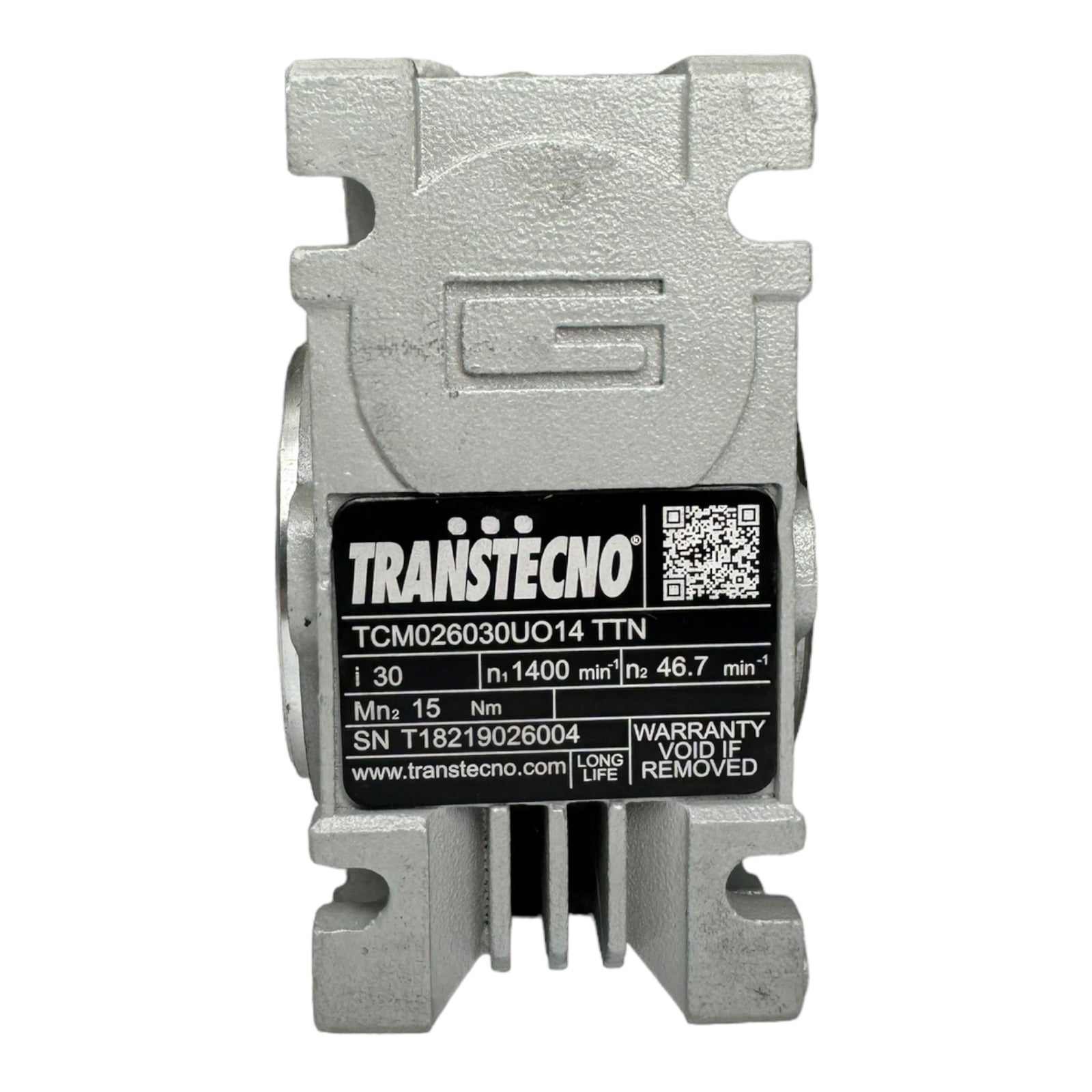 Transtecno TCM026030UO14 TTN Schneckengetriebe Getriebe 1400min / 46,7min / i30