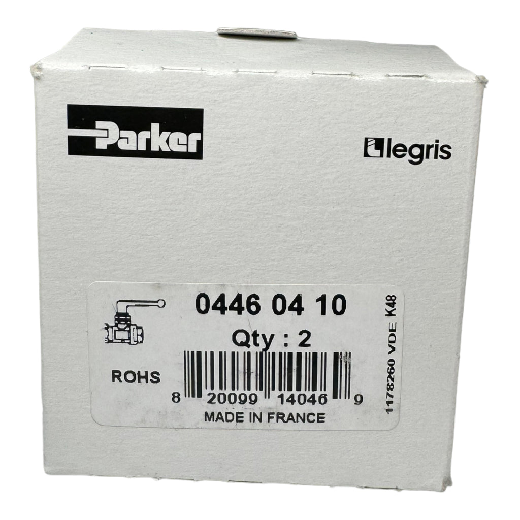 2x Parker 04460410 Legris Kugelhahn KK 2 WEGE SCHOTTDURCHFÜHRUNG