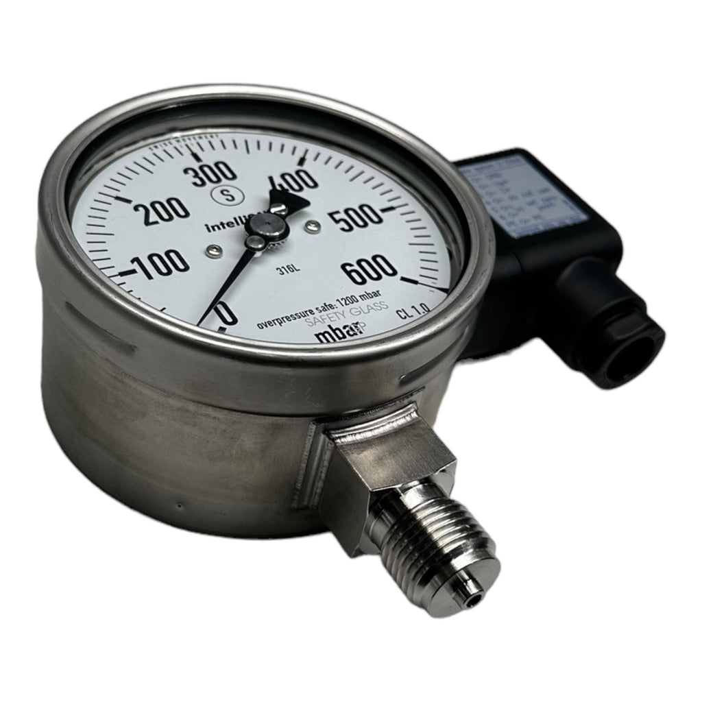 WIKA PGT23.100 Manometer mit Ausgangssignal G1/2 unten 0-600mbar