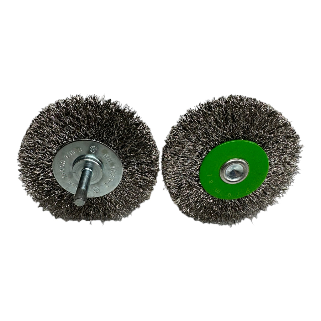2x Promat Rundbürste Stahldraht Durchmesser: 80mm Schaft: 6mm S.: 0,3mm V2A